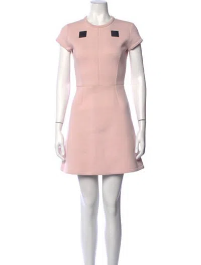 Pre-owned Carven Crew Neck Mini Dress In Pink