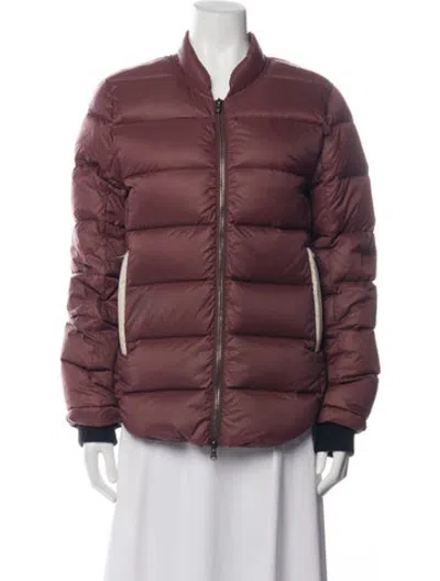 Pre-owned Carven Down Jacket In Burgundy