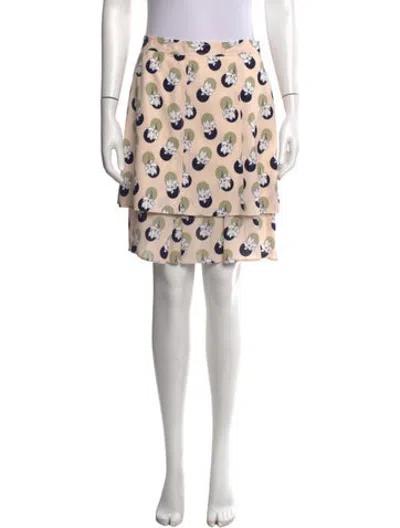 Pre-owned Carven Floral Print Knee-length Skirt In Neutrals