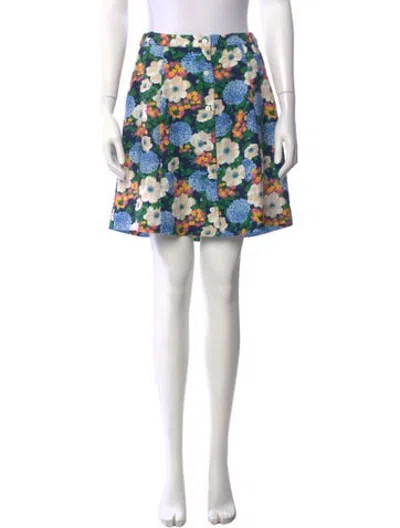 Pre-owned Carven Floral Print Mini Skirt In Neutrals
