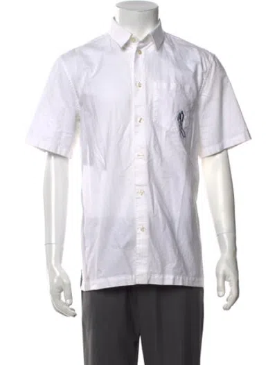 Pre-owned Carven Graphic Print Short Sleeve Shirt In White