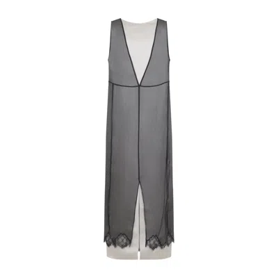 Carven Layered Lingerie Dress In Black