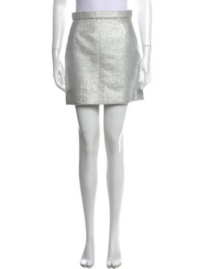 Pre-owned Carven Patterned Mini Skirt In Metallic/silver