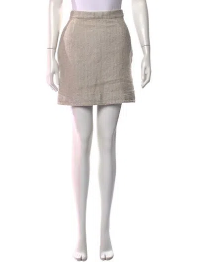 Pre-owned Carven Patterned Mini Skirt In Metallic/silver