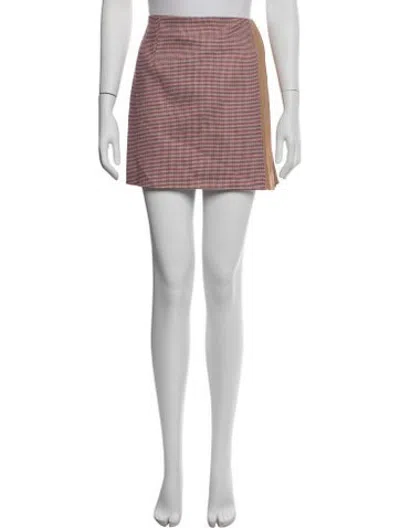 Pre-owned Carven Plaid Print Mini Skirt In Red