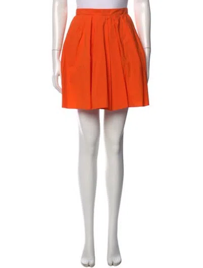 Pre-owned Carven Pleated Accents Mini Skirt In Orange
