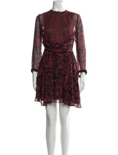 Pre-owned Carven Silk Mini Dress In Red