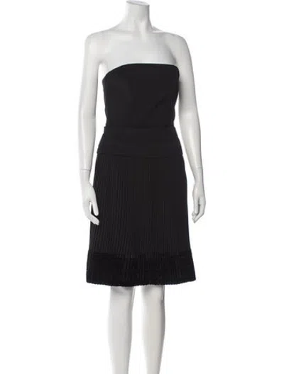 Pre-owned Carven Strapless Midi Length Dress In Blue