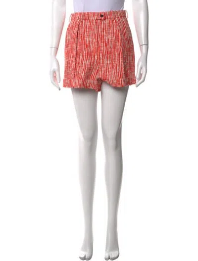 Pre-owned Carven Striped Mini Skirt In Orange