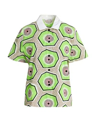 Carven Woman Shirt Lime Green Size 4 Cotton