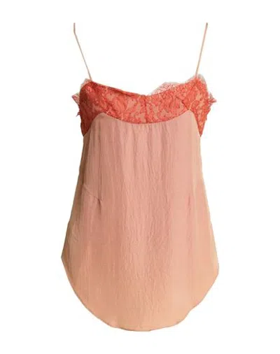 Carven Woman Top Salmon Pink Size 2 Triacetate