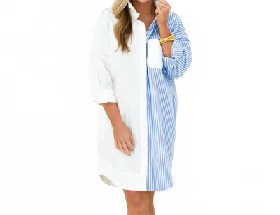 Caryn Lawn Stacey Contrast Dress In Blue
