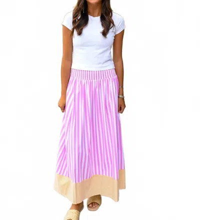 Caryn Lawn Sutton Stripe Skirt In Pink