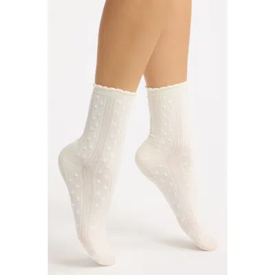 Casa Clara Bijou Crew Socks In White