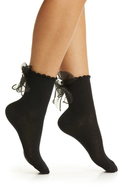 Casa Clara Bordeaux Cotton Blend Quarter Socks In Black