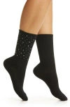 Casa Clara Honey Cotton Blend Crew Socks In Black