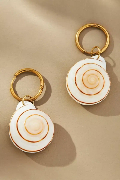 Casa Clara Kiery Shell Earrings In White