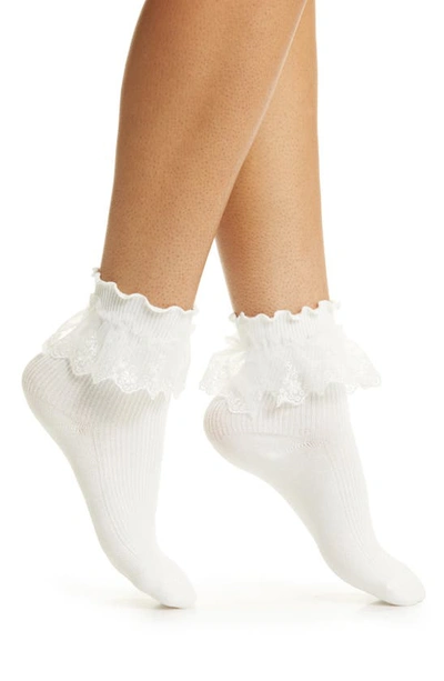 Casa Clara Portugal Cotton Blend Quarter Socks In White
