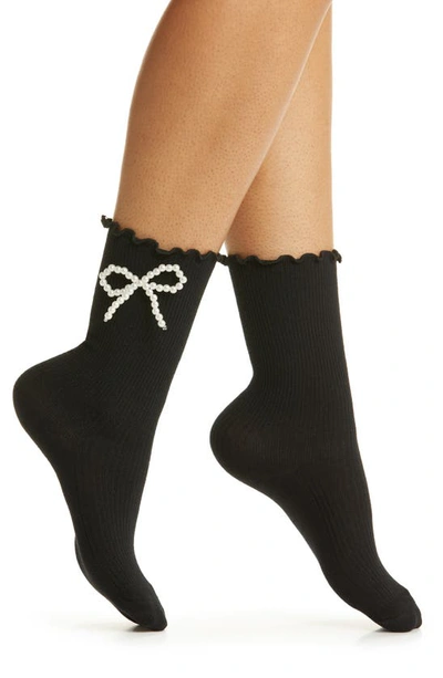 Casa Clara Sienna Cotton Blend Quarter Socks In Black