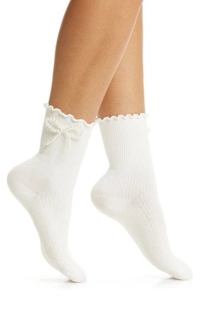 Casa Clara Sienna Cotton Blend Quarter Socks In White