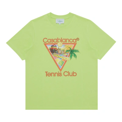 Pre-owned Casablanca Afro Cubism Tennis Club Printed T-shirt 'pale Green'