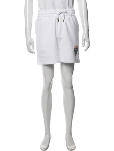 Pre-owned Casablanca Graphic Print Jogger Shorts W/ Tags In Neutrals
