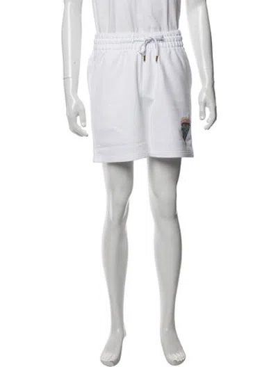 Pre-owned Casablanca Graphic Print Jogger Shorts W/ Tags In White