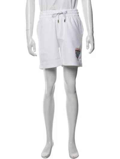 Pre-owned Casablanca Graphic Print Jogger Shorts W/ Tags In White