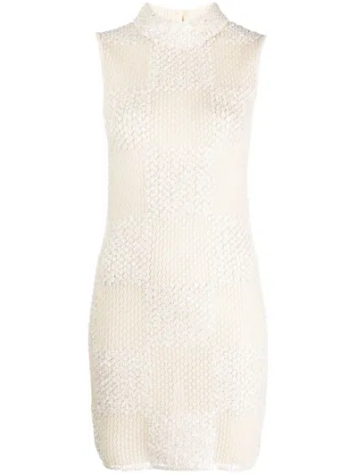 Casablanca Sequined Knit Mini Dress In Multicolor