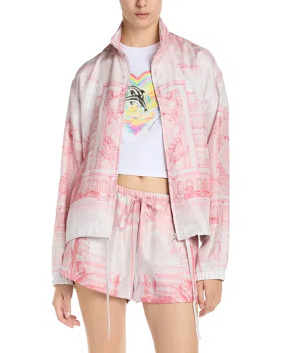 Casablanca Silk Track Jacket In Pink