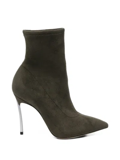 Casadei Blade Pointed-toe Ankle Boots In Black