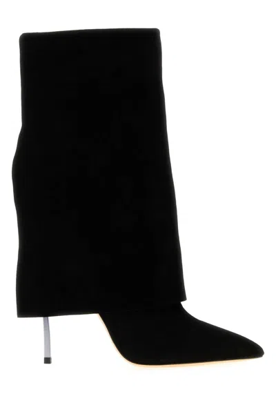 Casadei Casual Chic Berlino Suede Ankle Boots With 10 Cm Heel In Black