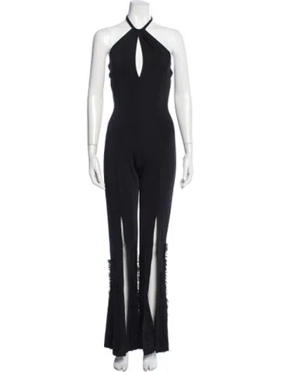 Pre-owned Casadei Halterneck Jumpsuit In Black