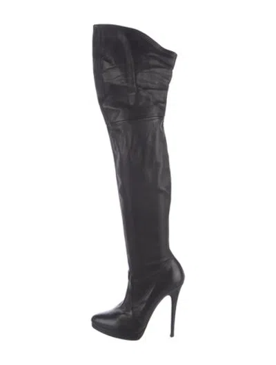 Pre-owned Casadei Leather Boots In Black