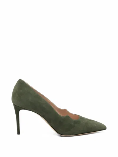 Casadei Pointed-toe Suede Pumps In Green