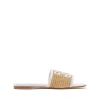 Casadei Portofino Slides - Woman Flats And Loafers White And Toffee 38.5
