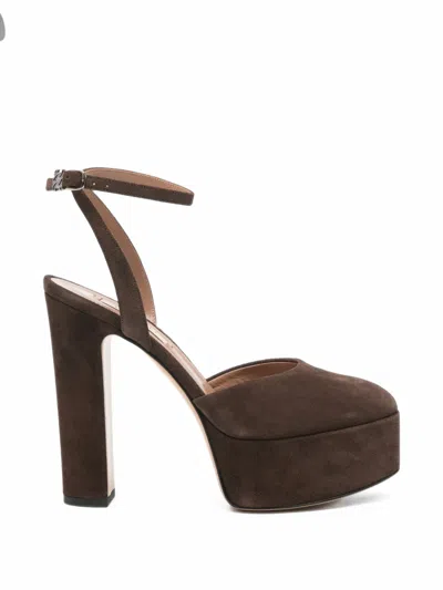 Casadei Suede Platform Pumps In Brown