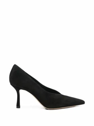 Casadei Suede Pointed-toe Pumps In Black