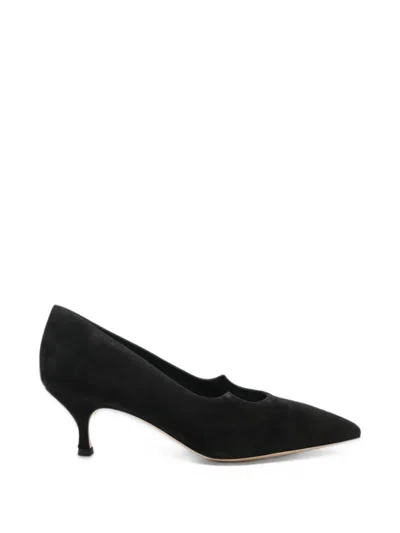 Casadei Suede Pointed-toe Pumps In Black