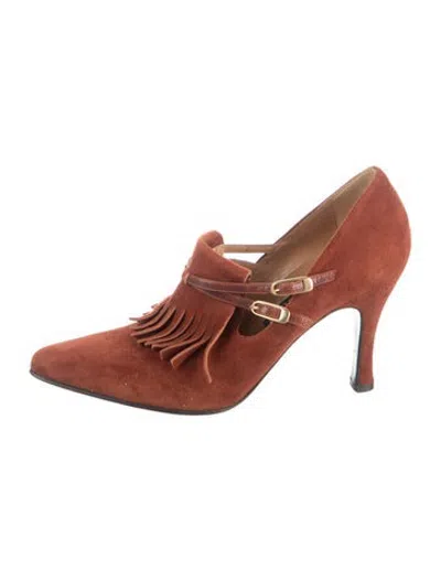 Pre-owned Casadei Suede Pumps In Brown