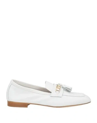 Casadei Woman Loafers White Size 7 Leather