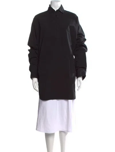 Pre-owned Casey Casey Long Sleeve Button-up Top In Black