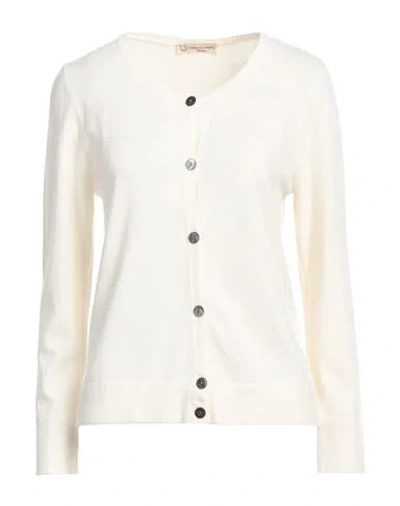 Cashmere Company Woman Cardigan Ivory Size 10 Wool, Cashmere, Nylon, Elastane In White