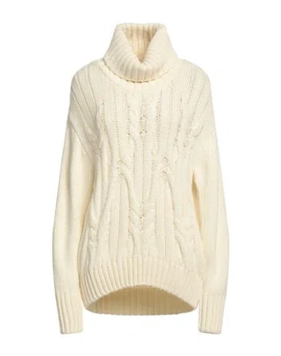 Cashmere Company Woman Turtleneck Cream Size 8 Wool In White