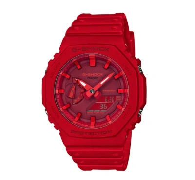 Pre-owned Casio G-shock Ga-2100-4a Red Resin Band Men Watch