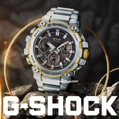 Pre-owned Casio G-shock Mtg-b3000d-1a9 Silver & Yellow Tough Solar Radio Bluetooth