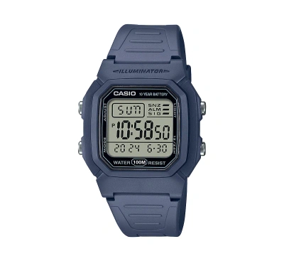 Casio Men's Digital Blue Resin Watch, 36.8mm, W800h-2av