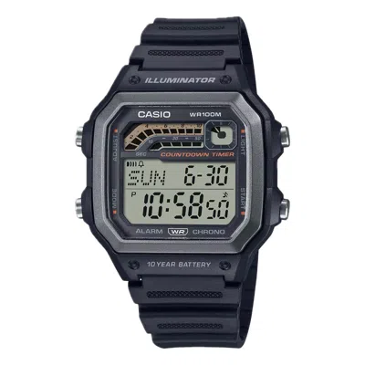 Casio Men's Digital Watch With Black Band - Ws-1600h-1avcf