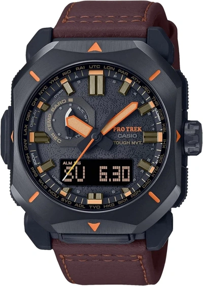 Pre-owned Casio Pro Trek Prw-6900yl-5jf Solar Radio Men's Watch In Box