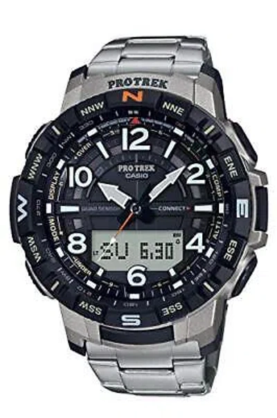Pre-owned Casio [] Protrek Watchclimber Line Prt-b50t-7jf Men's Silver
